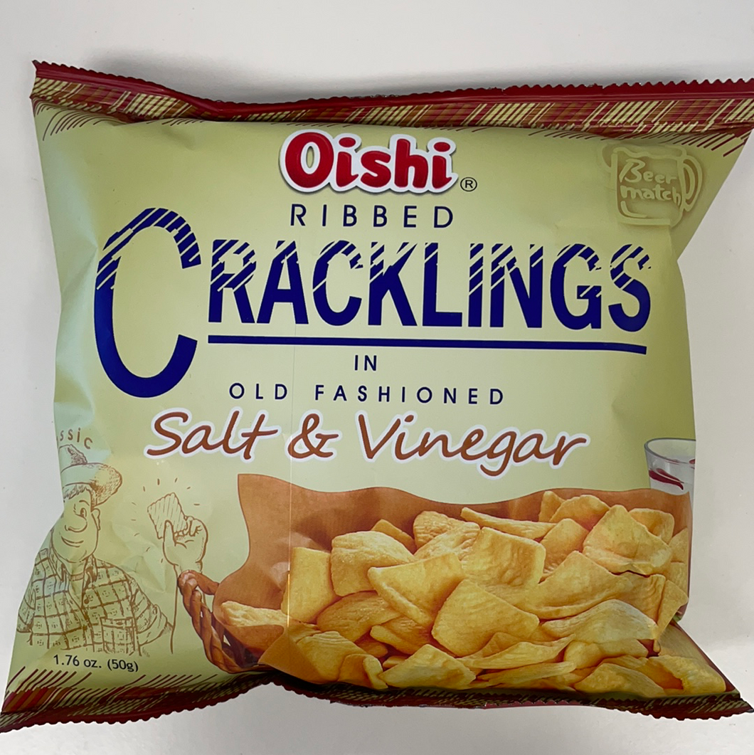 Oishi Ribbed Cracklings Salt & Vinegar Flavor small
